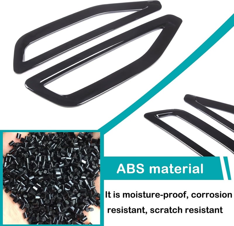 Hudiriy Front Side Fender Vent Decoration Trim Compatible with BMW X5 G05 2019-2022 Spoiler Body Decoration Cover, Air Flow Intake Hole Grille Exterior Accessories (Piano Black) - Image 4